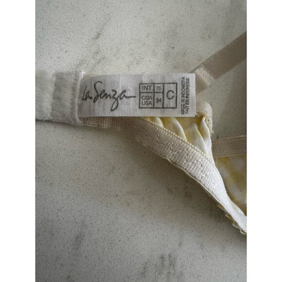 La Senza Y2K Yellow Gingham Print Bra Size 34C - Picture 4 of 5